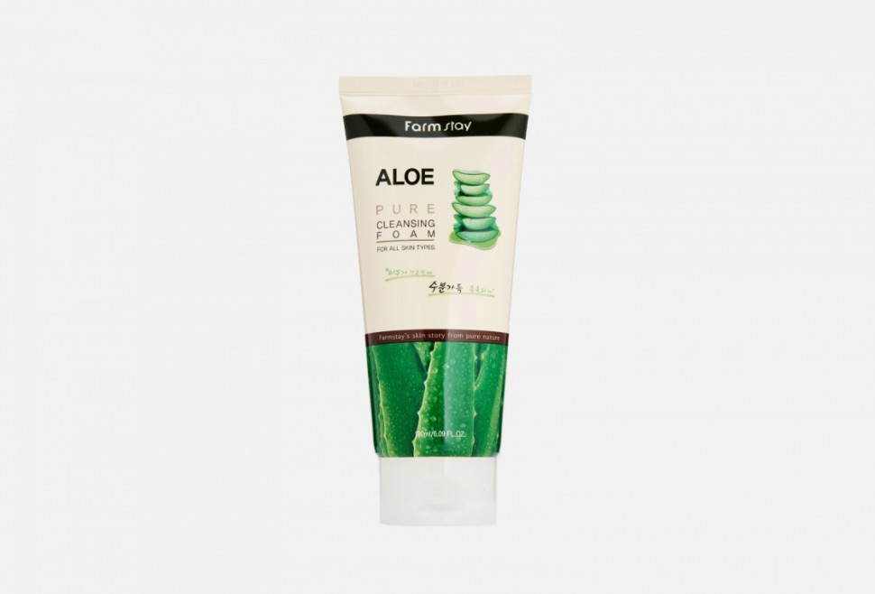 Пенка для умывания с экстрактом алоэ Farmstay Aloe Pure Cleansing Foam 180 мл