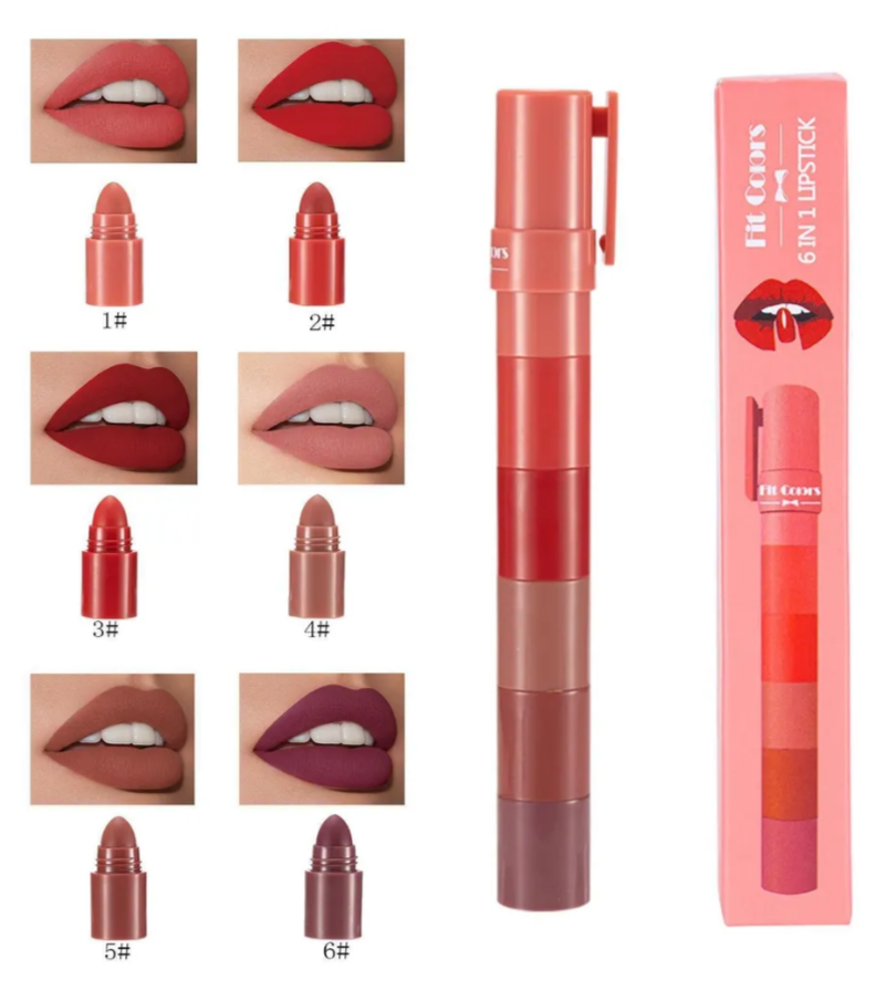 Набор матовых бархатных помад Fit Colors 6 In 1 Lipstick